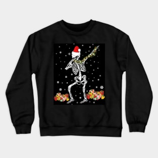 Dabbing Skeleton Santa Kids Adult Gift Funny Christmas Crewneck Sweatshirt